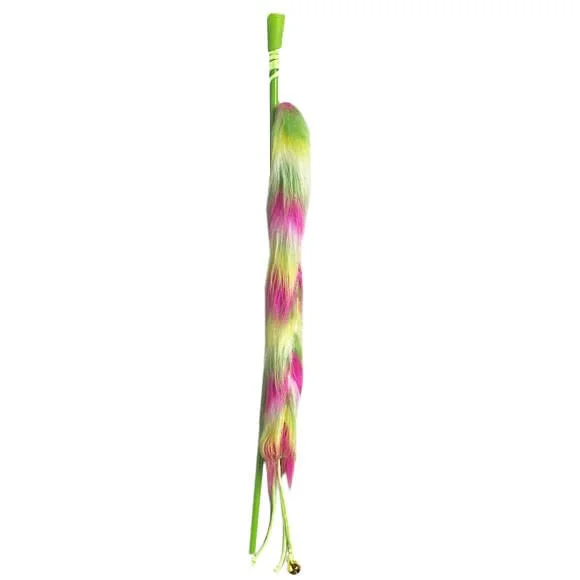 Bell and Fuzzy Tail Teaser Toy with Long Handle