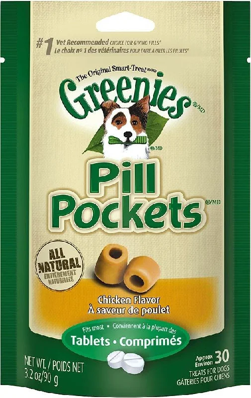 Greenies Pill Pockets Canine Chicken Flavor Dog Treats (For tablets: 3.2-oz, 30 count)