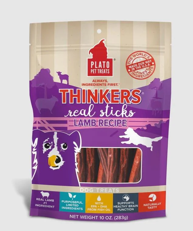 Plato Thinkers Lamb Meat Stick Dog Treats 283g