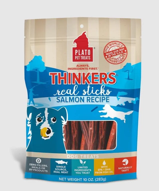 Plato Thinkers Salmon Meat Stick Dog Treats 283g