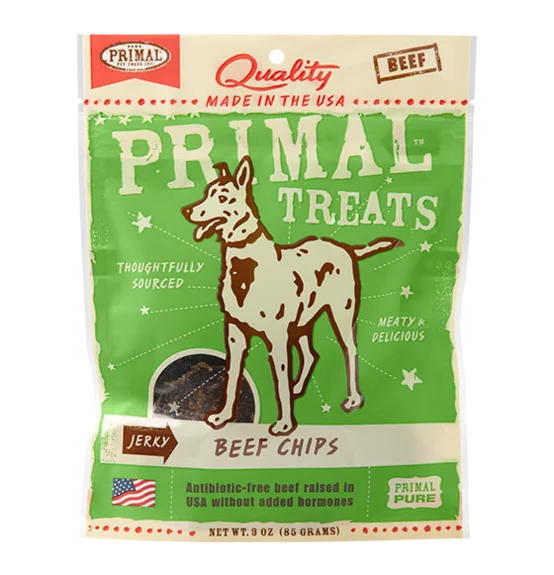 Primal Grain Free Jerky Beef Chips Dog Treats