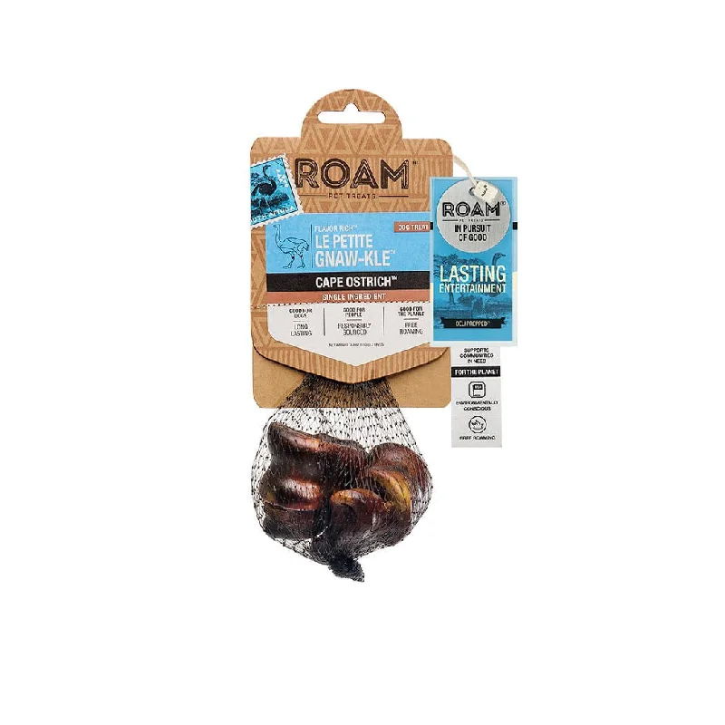 Roam Dog Treats Le Petite Gnaw-kle Ostrich Knuckle Small Dog Chew, 2pk