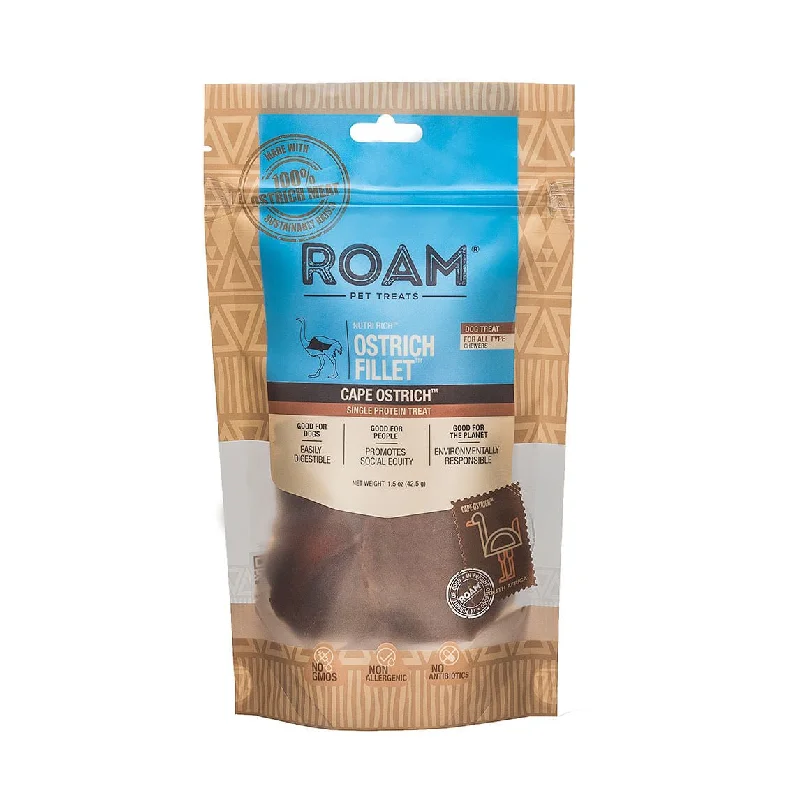 Roam Dog Treats Ostrich Fillet, 1.5 oz