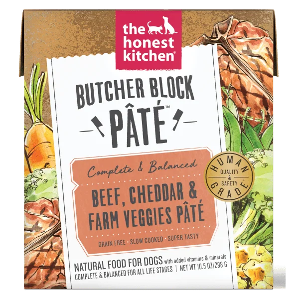 The Honest Kitchen Butcher Block Pate; Beef, Cheddar & Farm Veggies Wet Dog Food