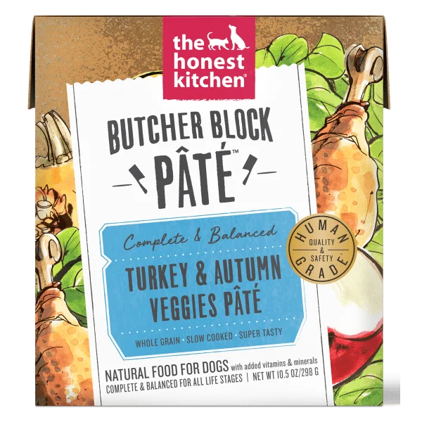 The Honest Kitchen Butcher Block Pate; Tukey & Autumn Veggies Wet Dog Food