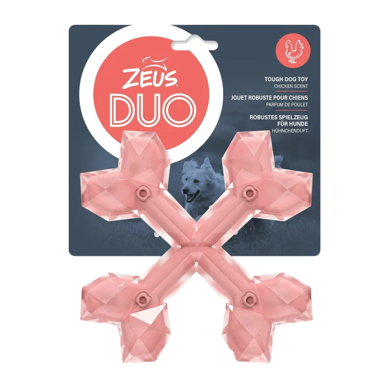 Dog Chewing Toy - DUO - Cross Bone - Chicken Scent