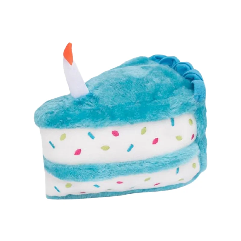 Plush Dog Toy - NomNomz - Birthday Cake - Blue