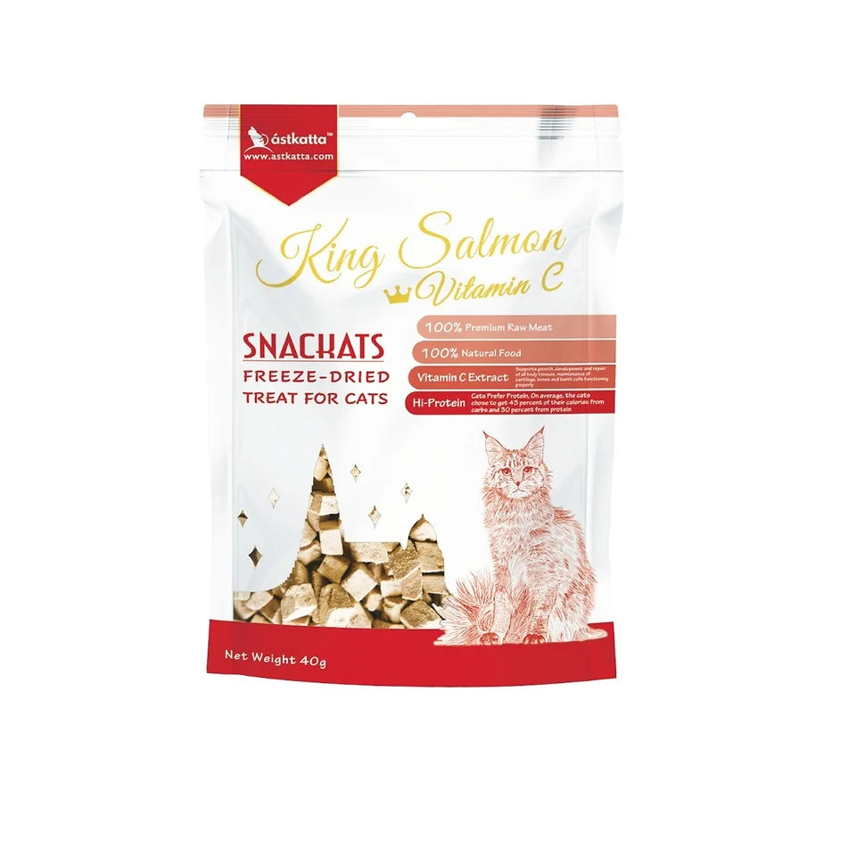 Astkatta - Freeze Dried Treats with Supplement - King Salmon & Vitamin C 40g