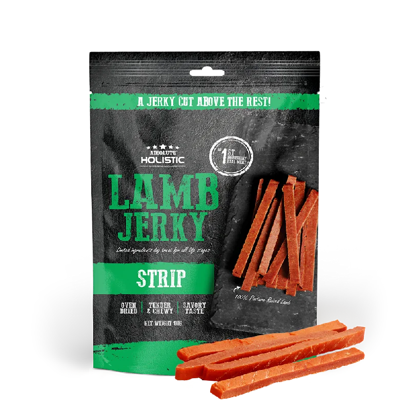 Absolute Holistic Dog Treats Lamb Jerky Strip 100g