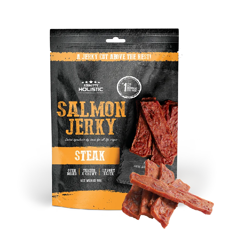 Absolute Holistic Dog Treats Salmon Jerky Steak 100g