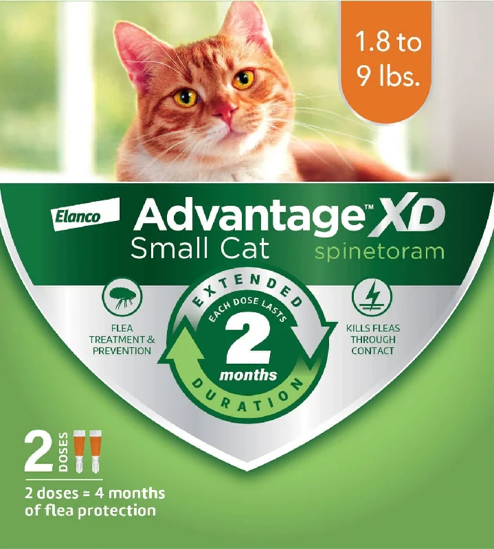 Advantage XD Long-Lasting Flea Prevention & Treatment for Small Cats (1.8-9 lbs), 2 Pack