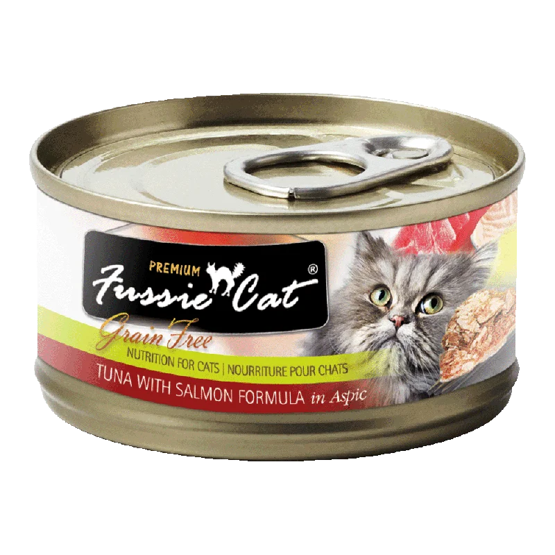 Fussie Cat Black Label Tuna with Salmon in Aspic 80g