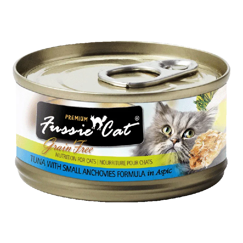 Fussie Cat Black Label Tuna with Small Anchovies in Aspic 80g