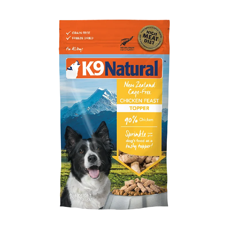 K9 Natural Dog Freeze Dried NZ Cage-Free Chicken Feast Toppers 100g