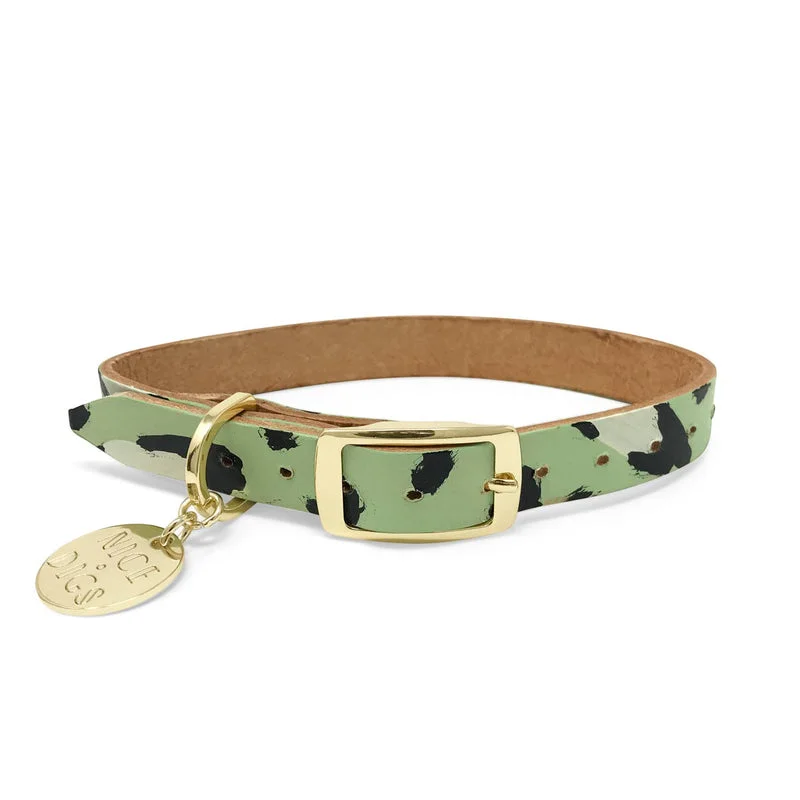 Nice Digs Leather Collar - Pistachio Animal