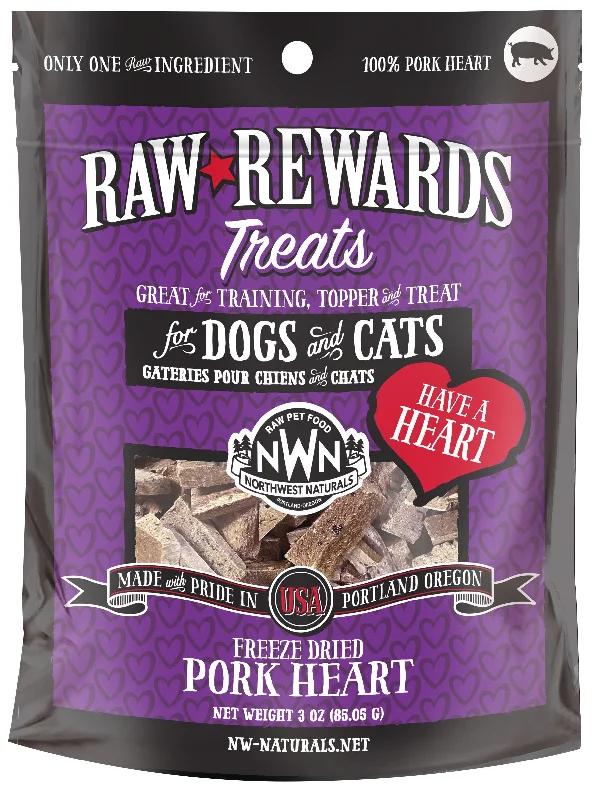 Northwest Naturals Dogs & Cats Raw Rewards Pork Heart Treats 3oz