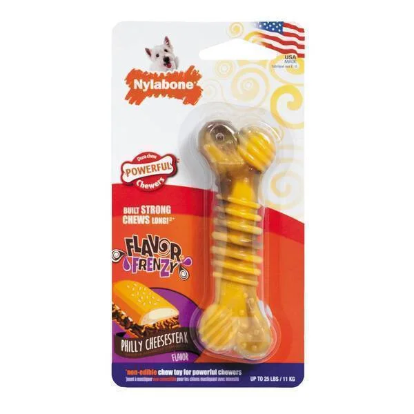 Nylabone Flavor Frenzy Dura Chew Texture Bone Cheesesteak Regular