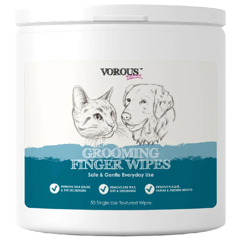 Vorous Pet Grooming Finger Wipes 50pcs