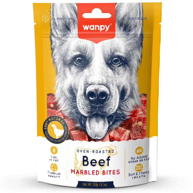 Wanpy Dog Oven-Roasted Beef Marbled Bites 100g