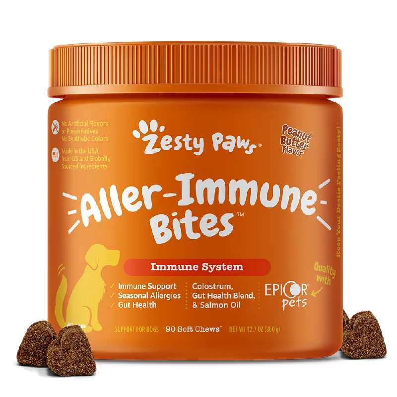 Zesty Paws Dog Aller-Immune Bites Peanut Butter 90soft chews