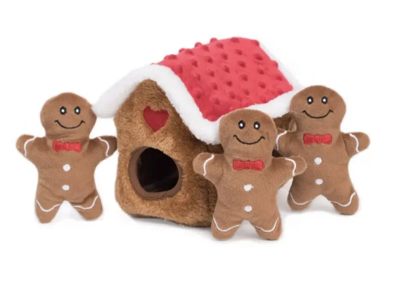 Zippy Paws Holiday Gingerbread House Burrow